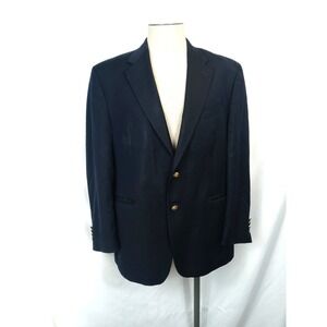 Lauren Ralph Lauren Blazer Mens 44R Navy‎ Blue Wool Gold Button Sport Coat Ivy